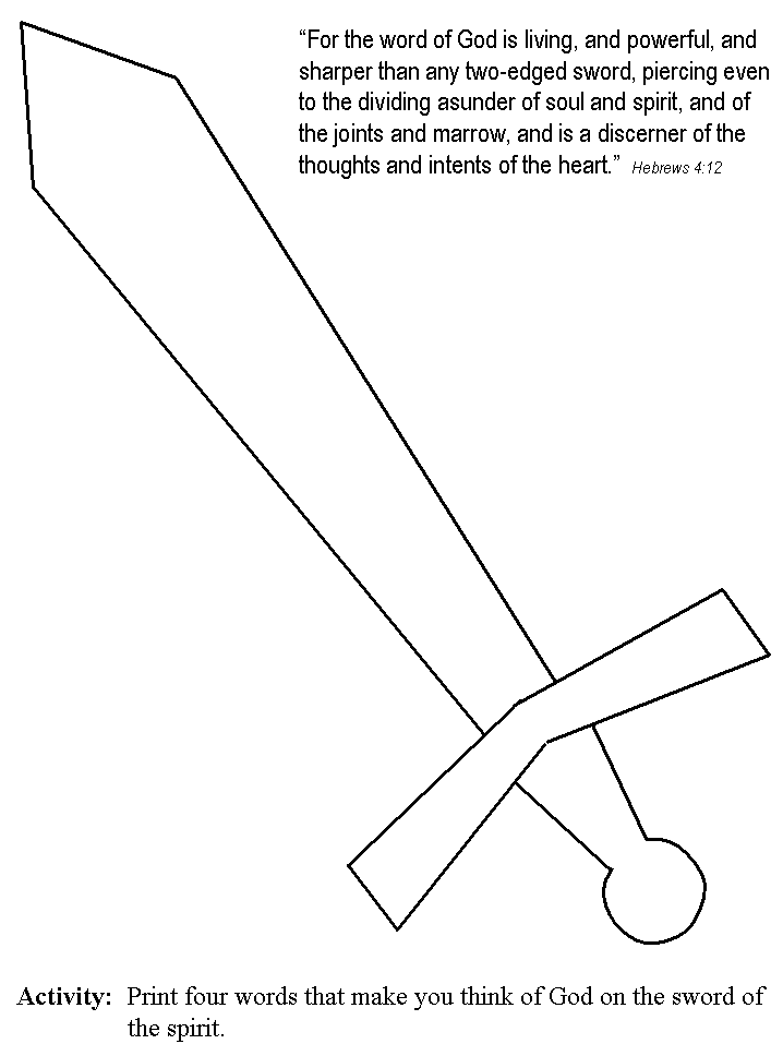 Simple Sword Coloring Page 