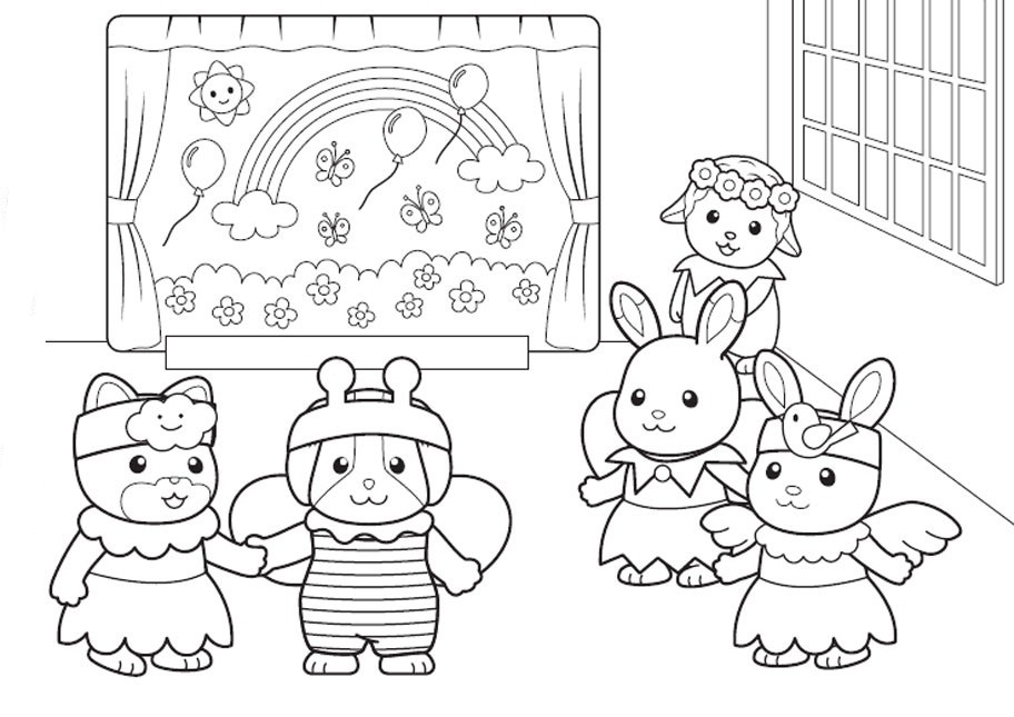 Baby Calico Critters Coloring Page Coloring Pages
