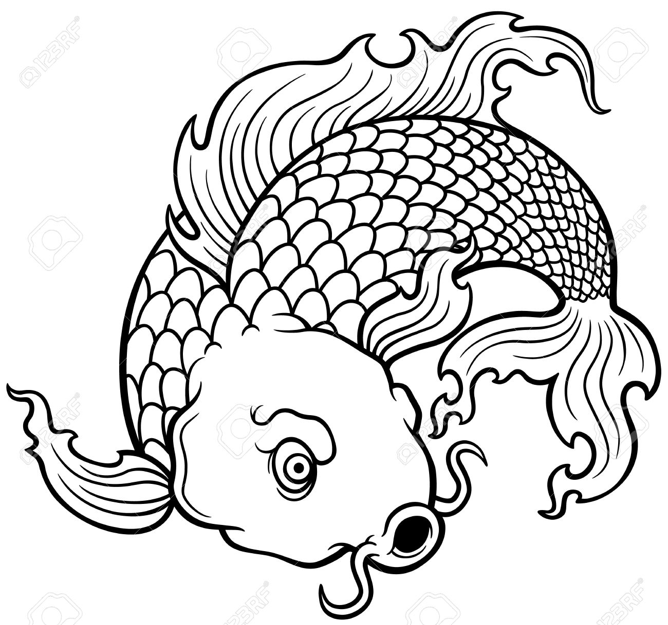 japanese koi coloring pages - photo #33