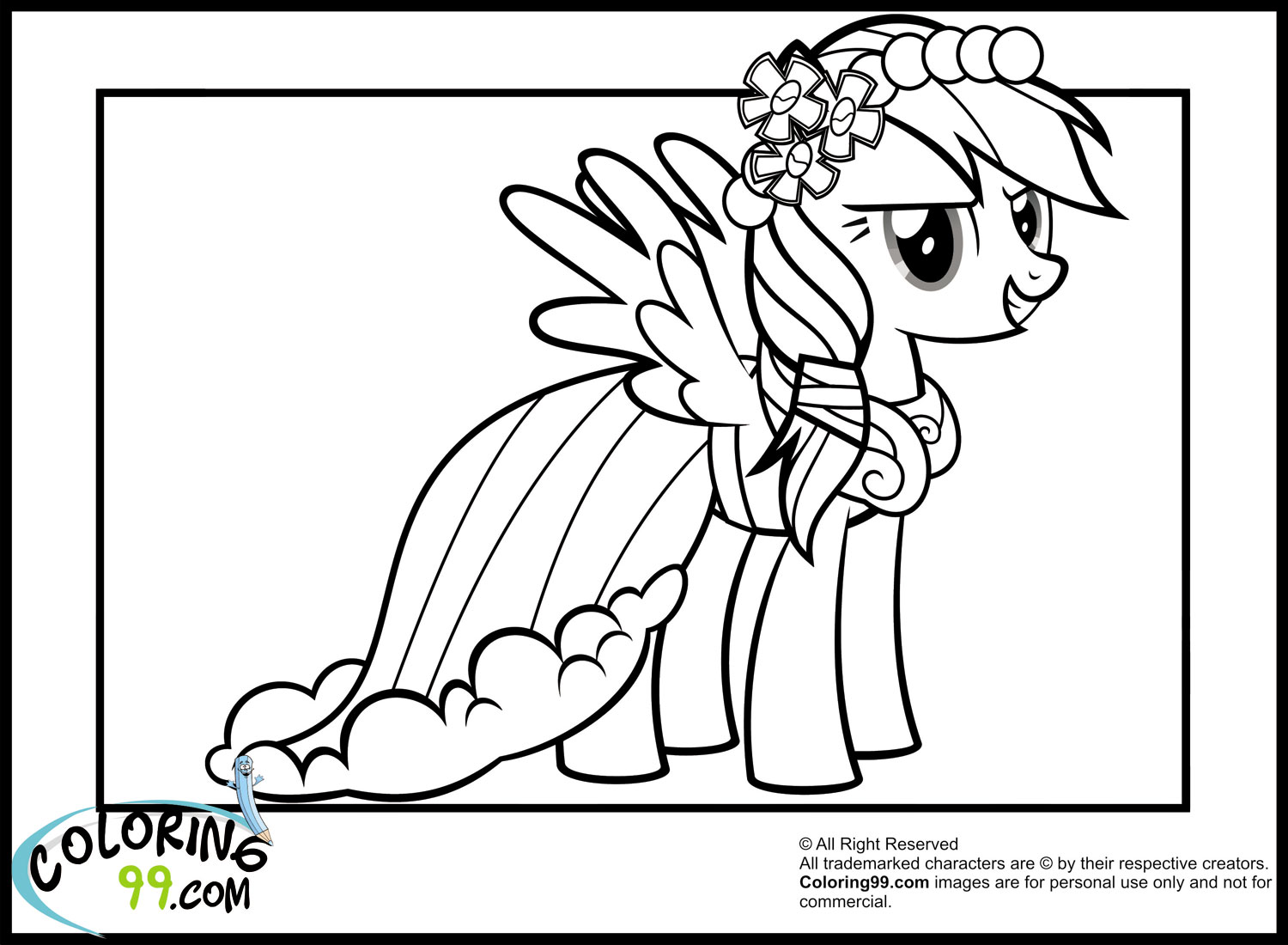 Rainbow dash coloring pages download and print for free