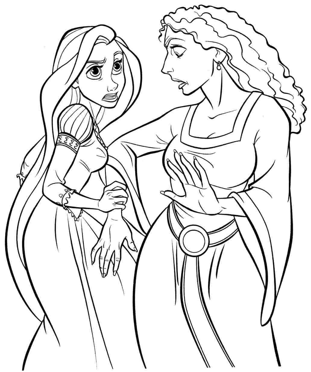 Rapunzel coloring pages to download and print for free