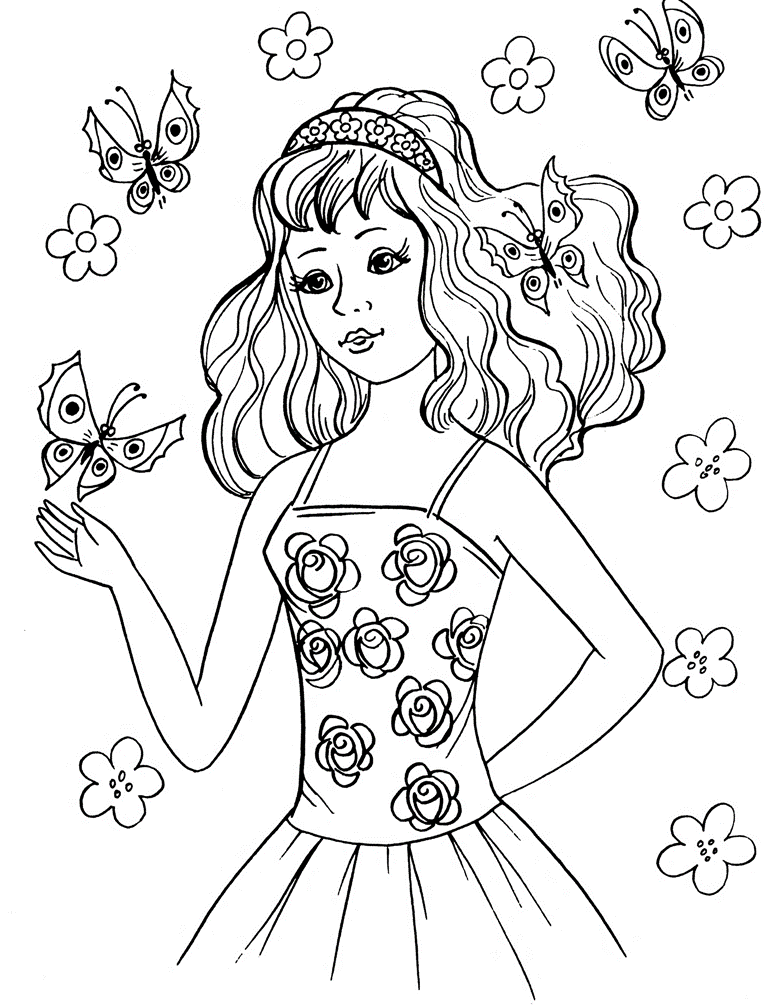 Cute girl coloring pages to download and print for free