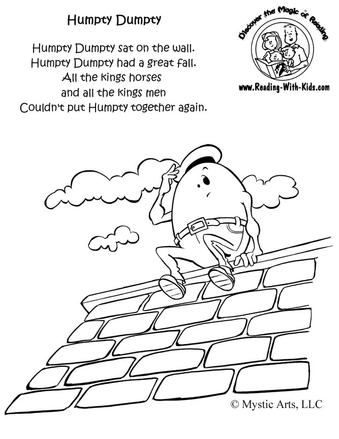 Humpty dumpty coloring pages to download and print for free