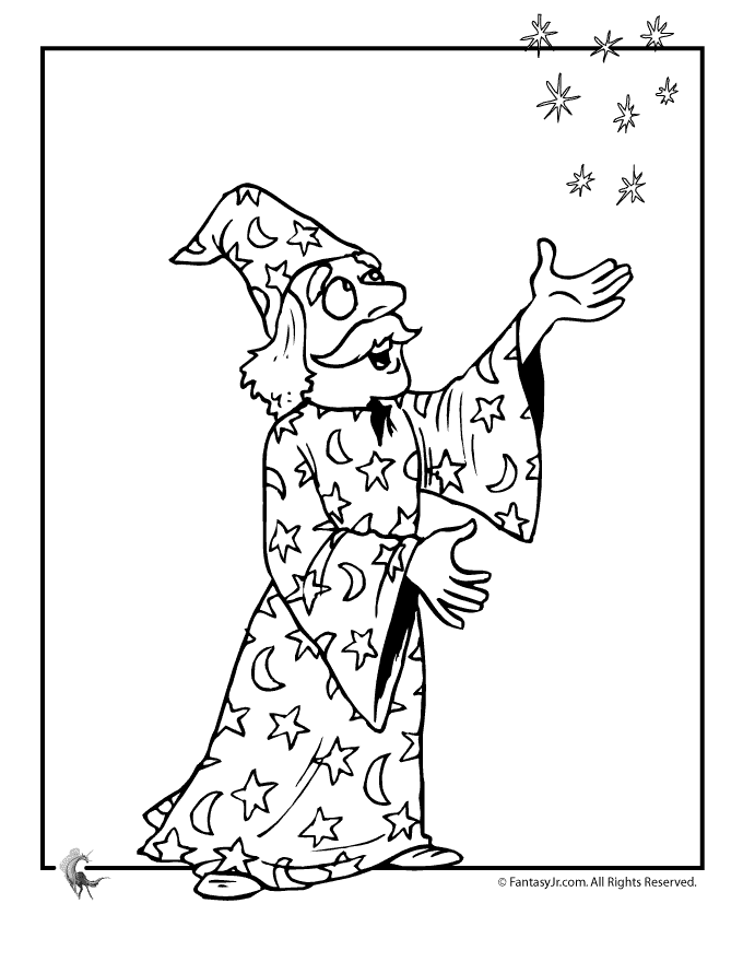 Wizard coloring pages to download and print for free