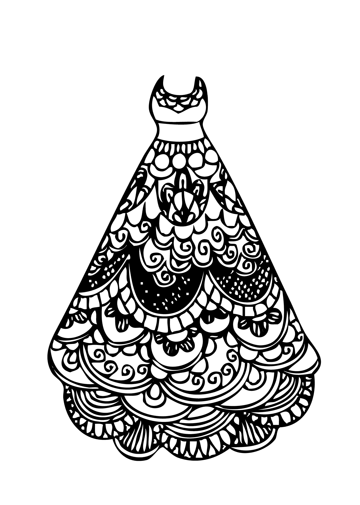 Dress coloring pages to download and print for free