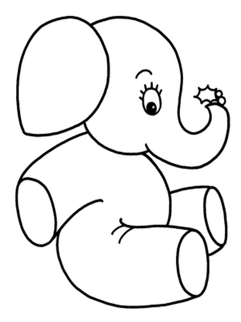 Baby elephant coloring pages to download and print for free