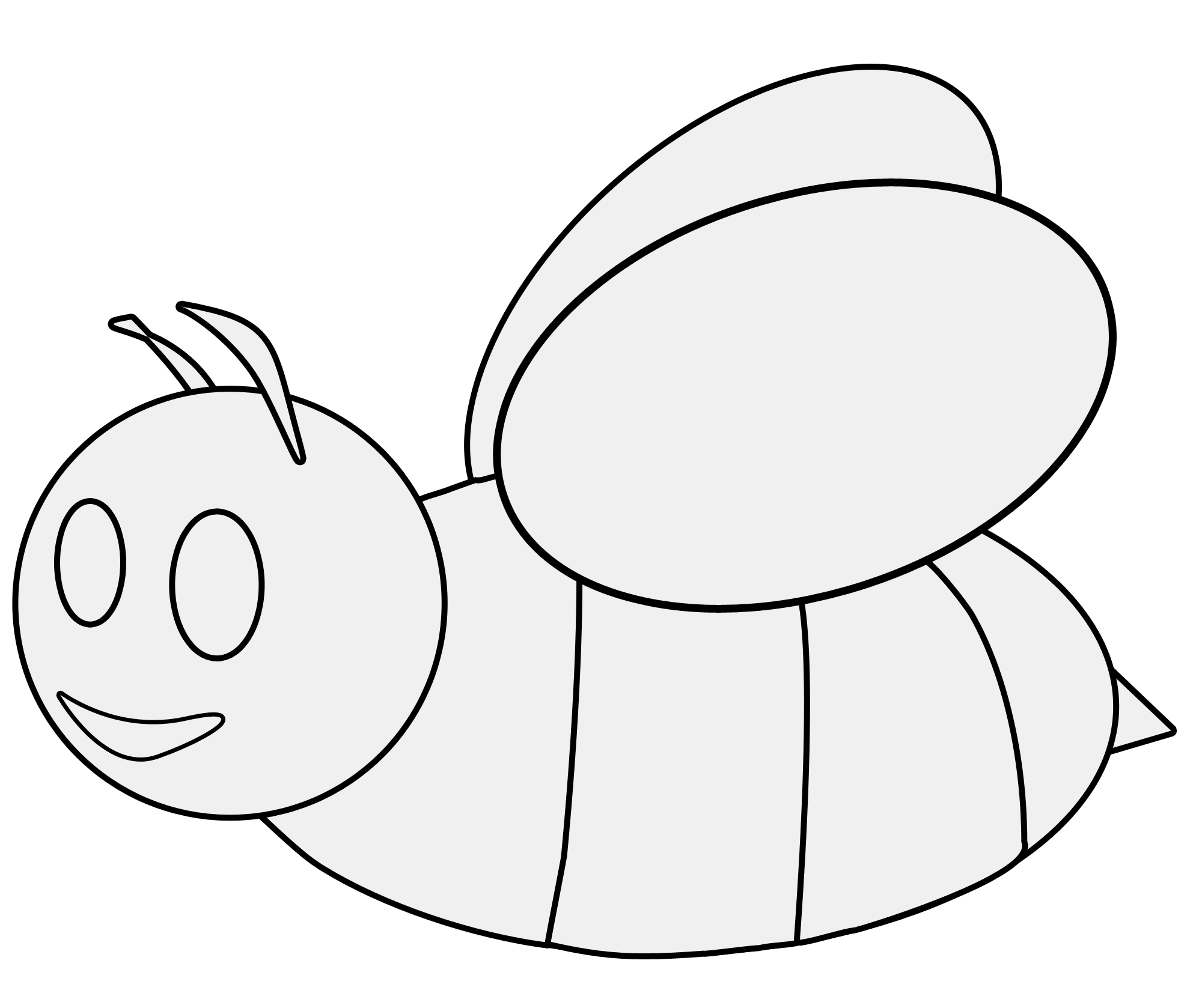 Simple Cute Bee Coloring Pages for Kids