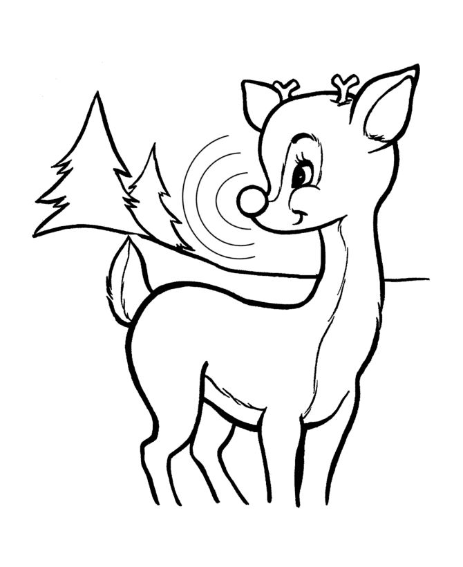 22+ Printable Rudolph Printable Reindeer Christmas Coloring Pages PNG