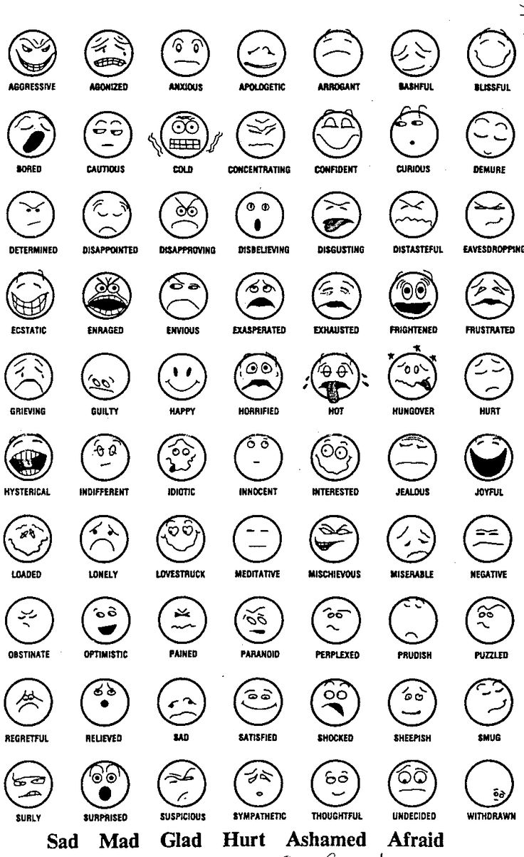 Emotional faces coloring pages download and print for free