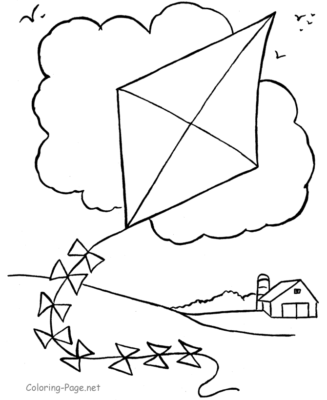 Kite coloring pages to download and print for free