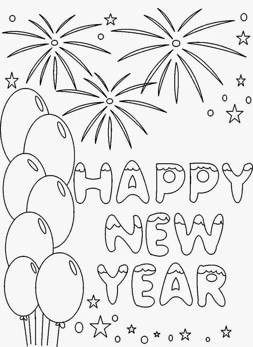 Happy New Year 2017 Coloring Pages to download and print ...