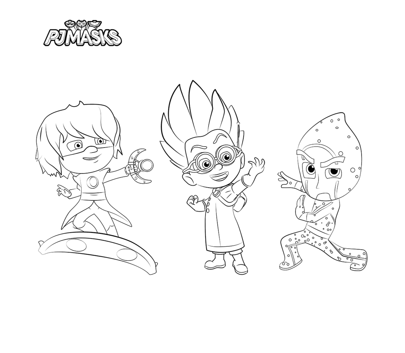 PJ Masks coloring pages to download and print for free