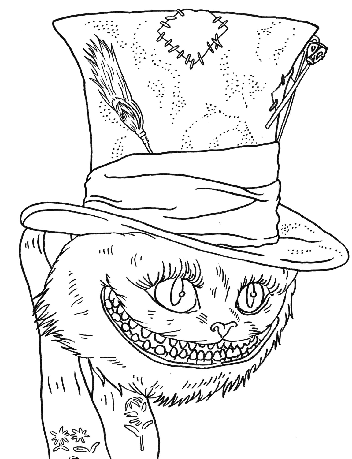 Cheshire Cat Coloring Pages to download and print for free