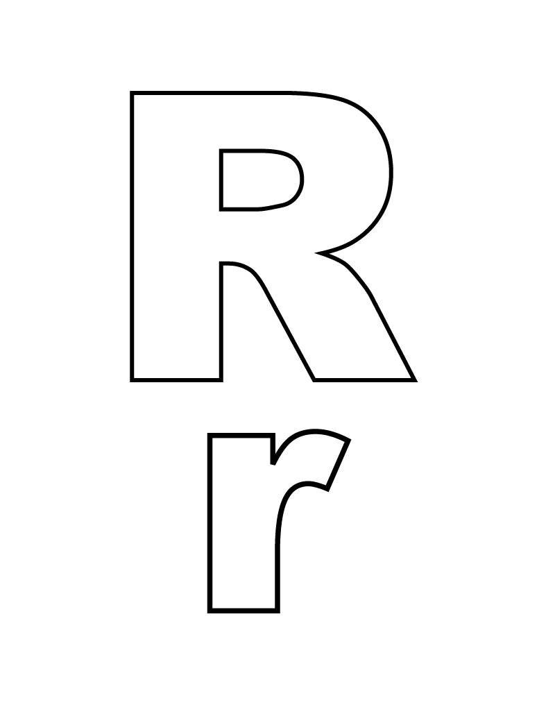 Letter R coloring pages to download and print for free