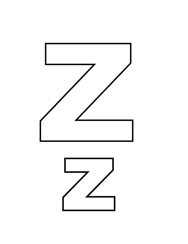 Letter z coloring pages to download and print for free
