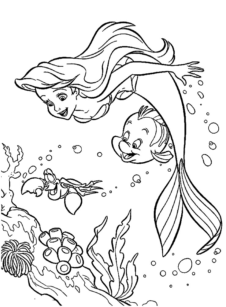 Ariel the Little Mermaid coloring pages for girls to print