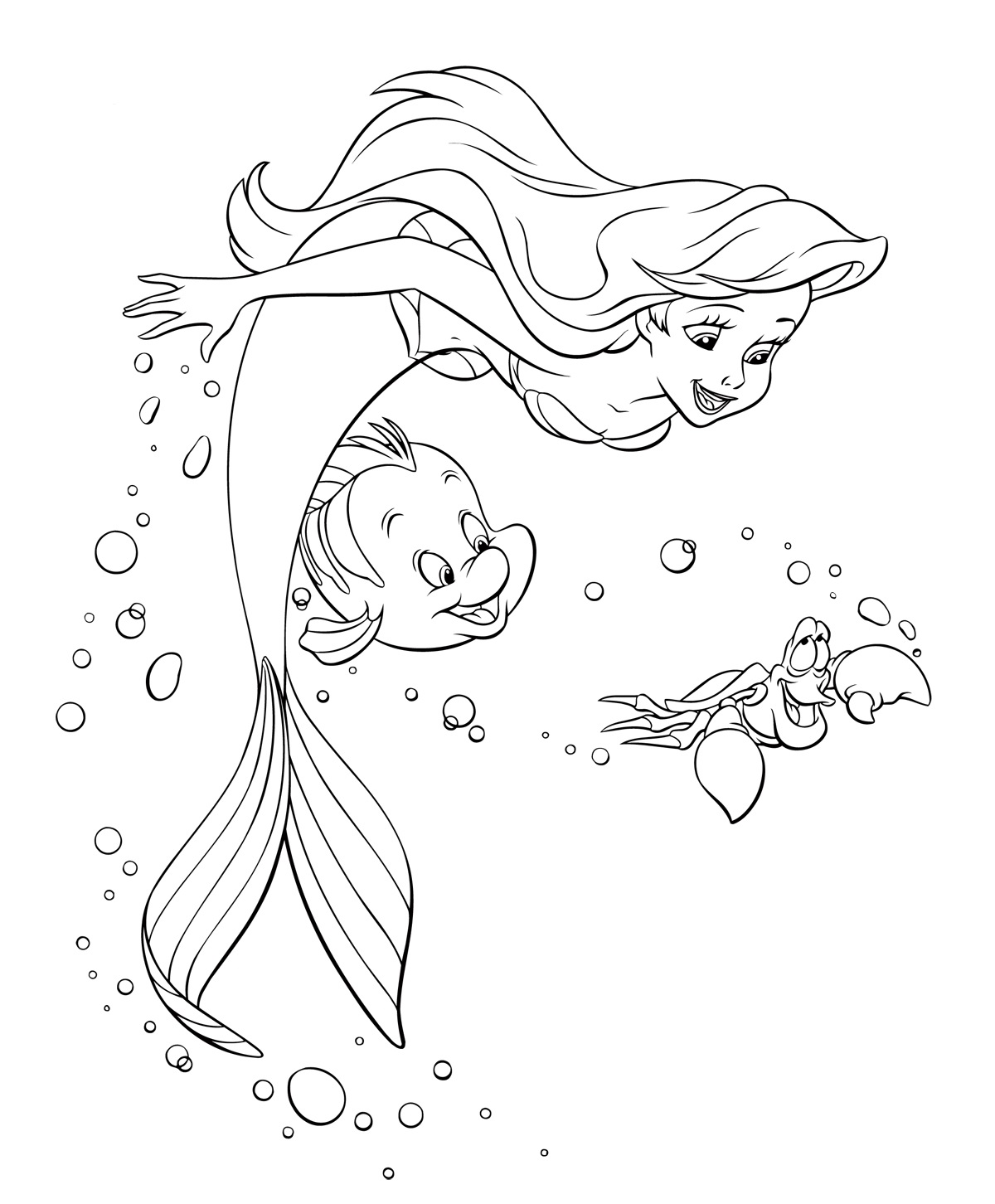 Ariel the Little Mermaid coloring pages for girls to print for free