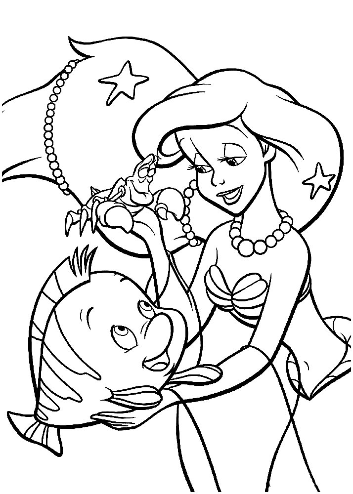Coloring Mermaids Ariel the Little Mermaid coloring pages for girls to print