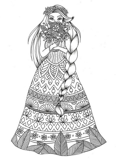 Anti stress coloring pages for girls to download and print for free