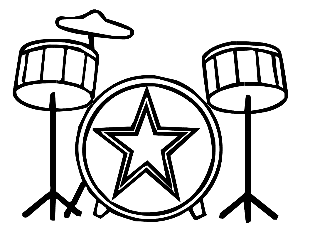Musical instruments coloring pages to download and print