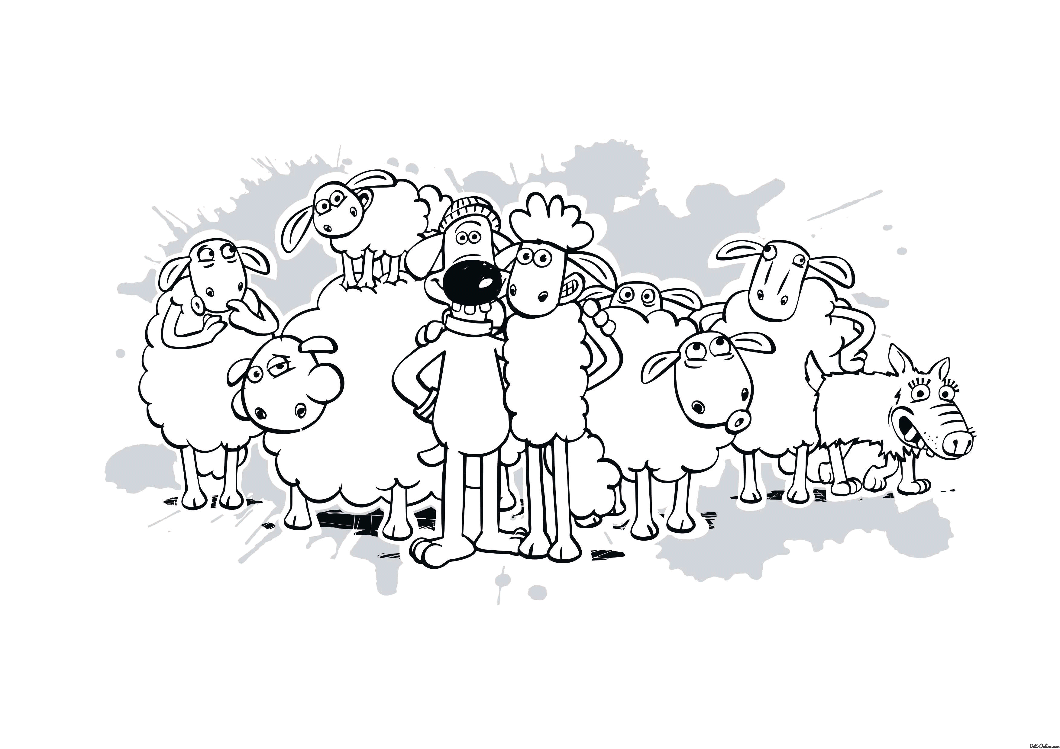 Shaun the Sheep coloring pages for kids to print for free