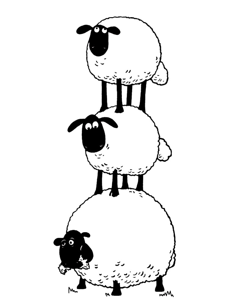 Shaun the Sheep coloring pages for kids to print for free