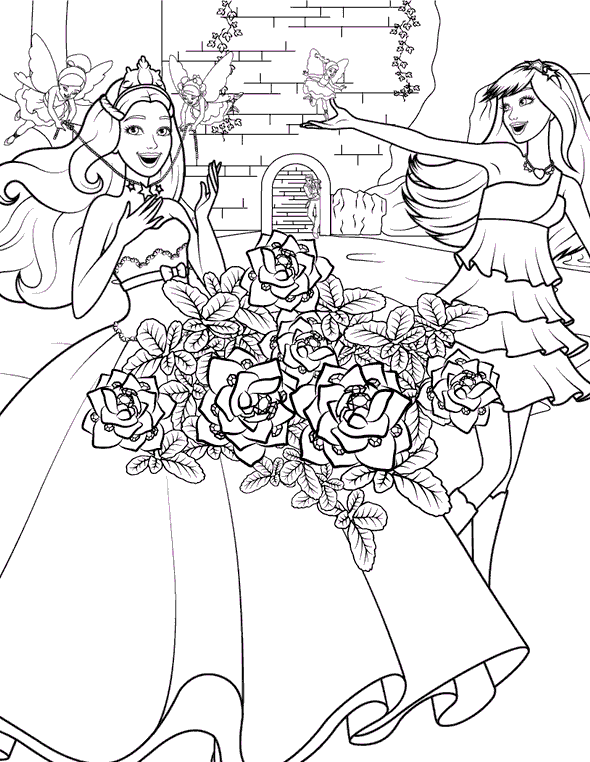 Barbie coloring pages to print for free; mermaid, princess, dolls and other