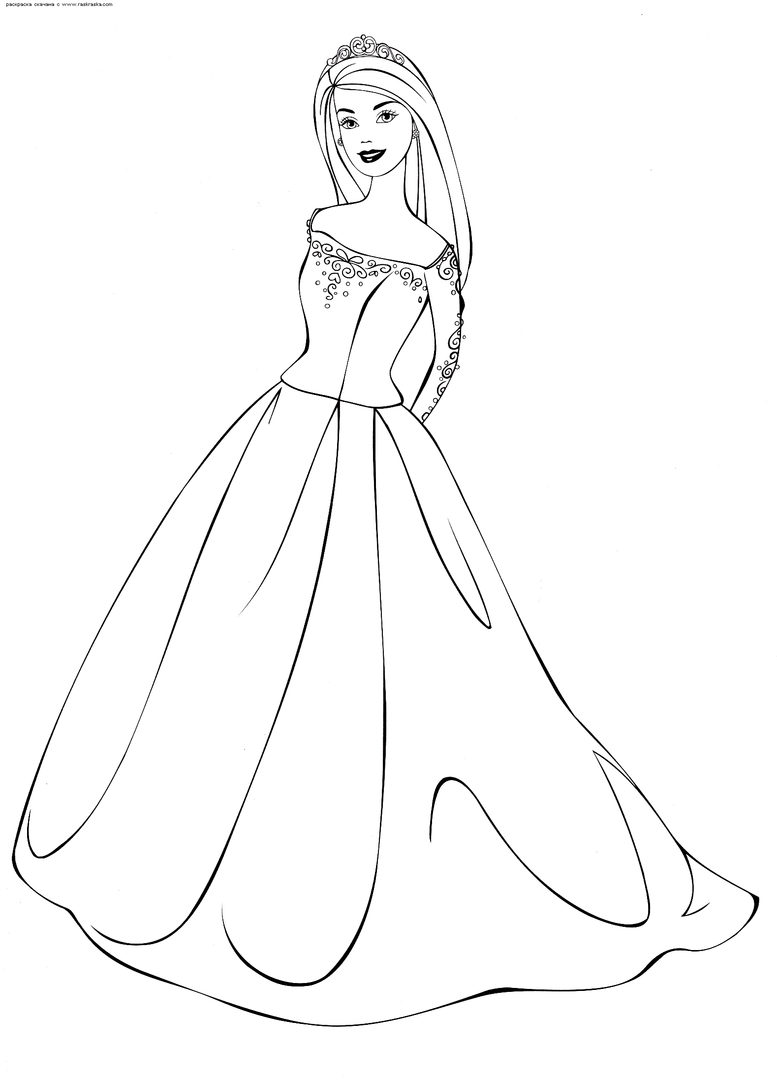 Barbie coloring pages to print for free; mermaid, princess