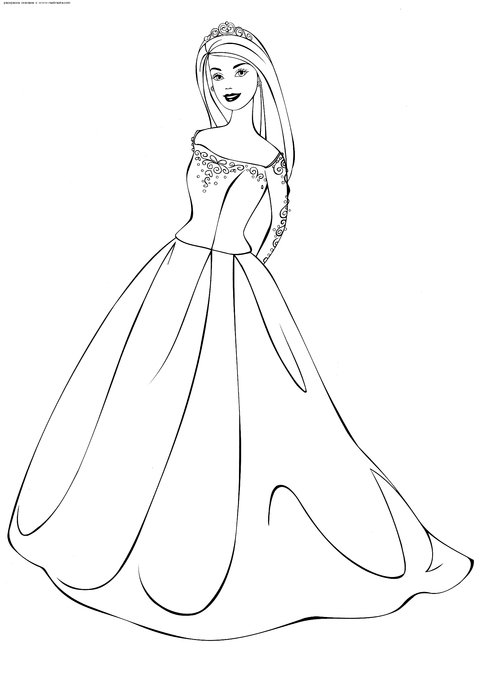 Barbie coloring pages to print for free; mermaid, princess, dolls and other