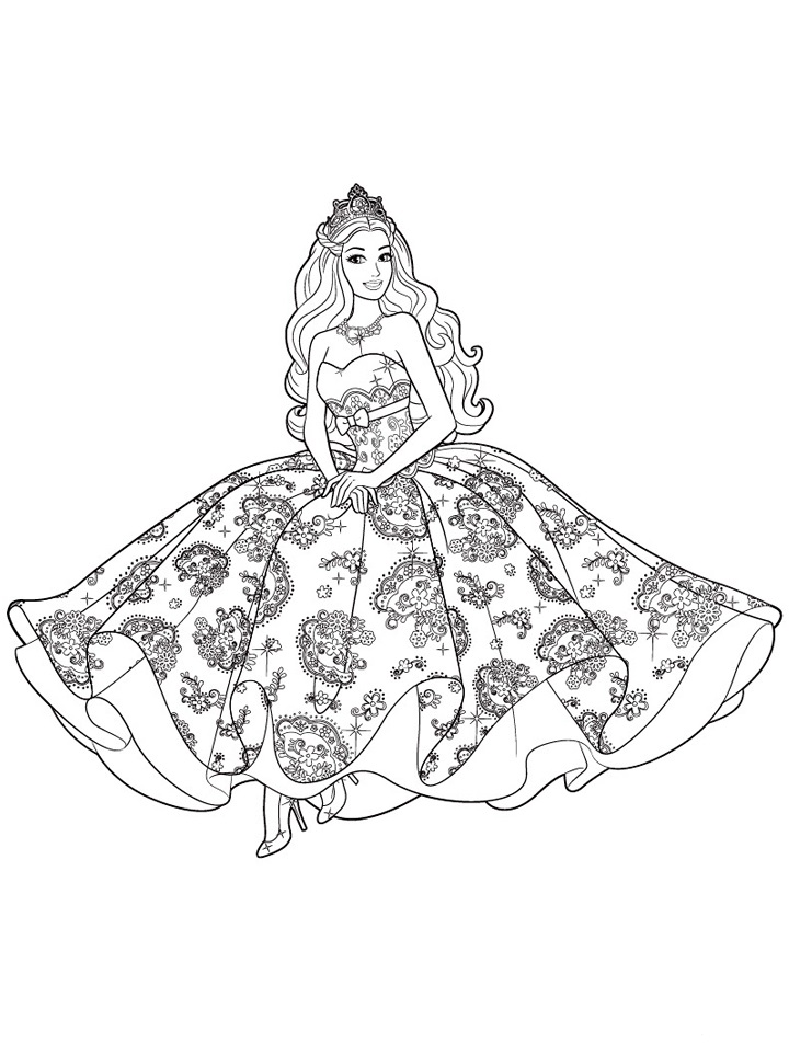 Barbie coloring pages to print for free; mermaid, princess, dolls and other