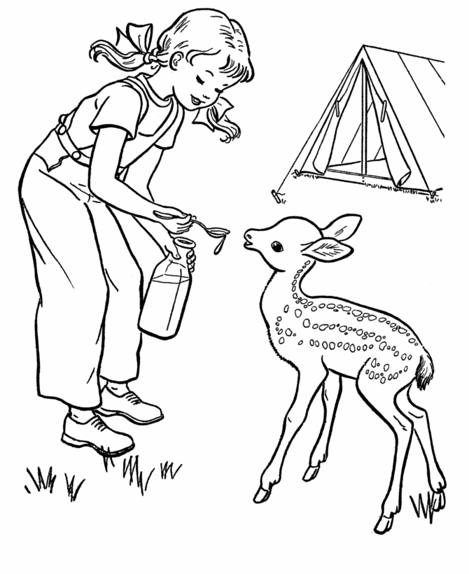 Camping Coloring Pages for childrens printable for free