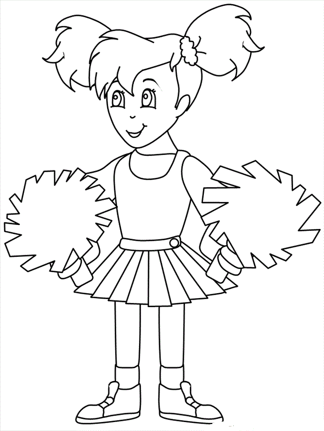 Cheerleaders Coloring Pages for childrens printable for free