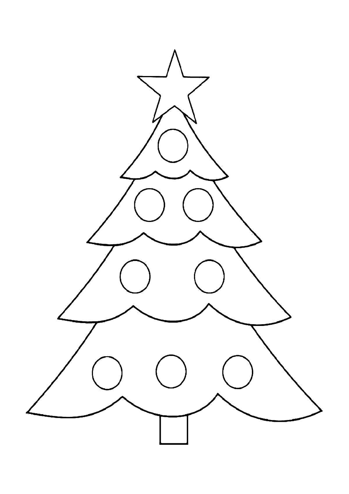 Christmas Tree Coloring Pages for childrens printable for free