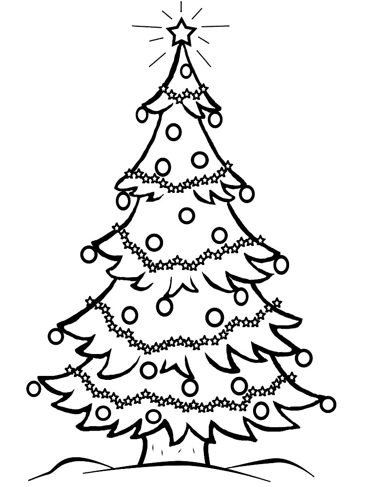 Christmas Tree Coloring Pages for childrens printable for free