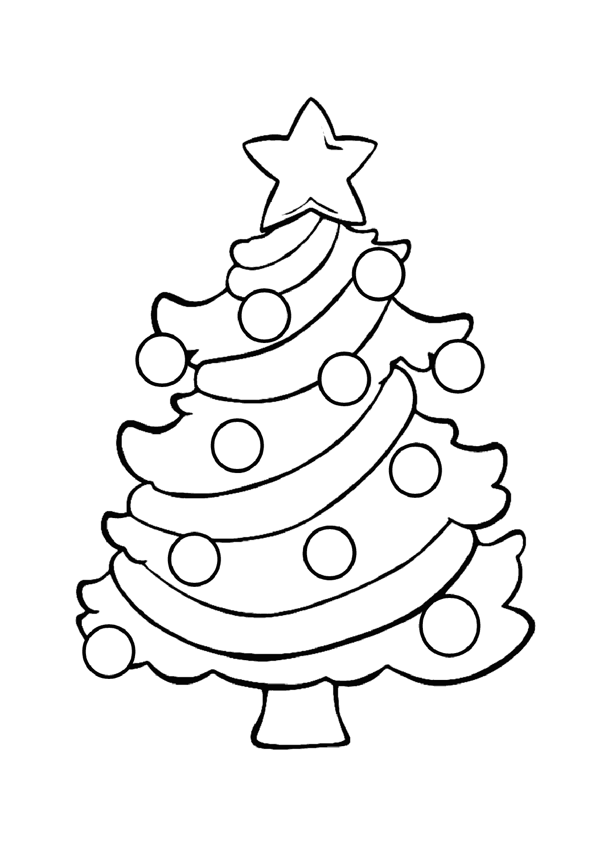 Christmas Tree Coloring Pages for childrens printable for free