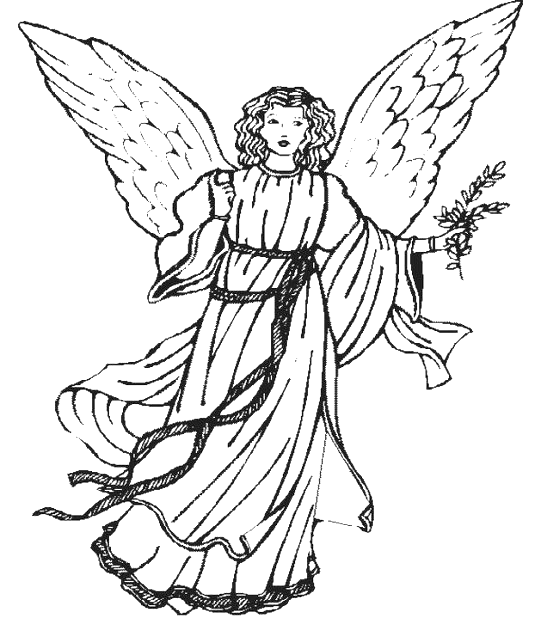 Christmas Angels Coloring Pages for childrens printable for free