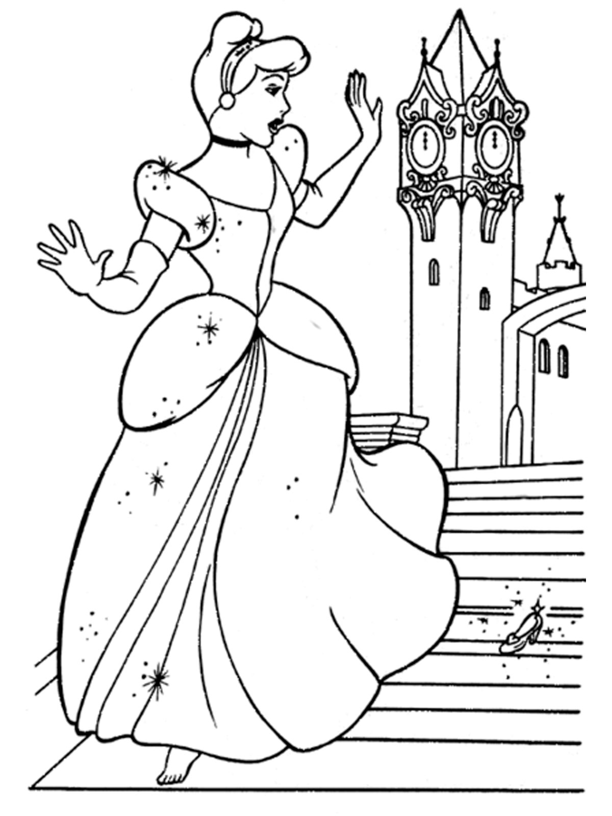 Cinderella coloring pages to download and print for free