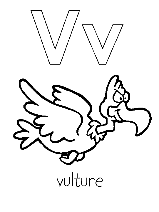Letter V coloring pages to download and print for free