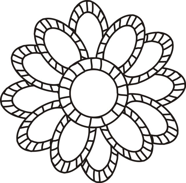 Large flowers coloring pages to download and print for free