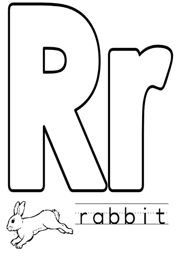 Letter R coloring pages to download and print for free