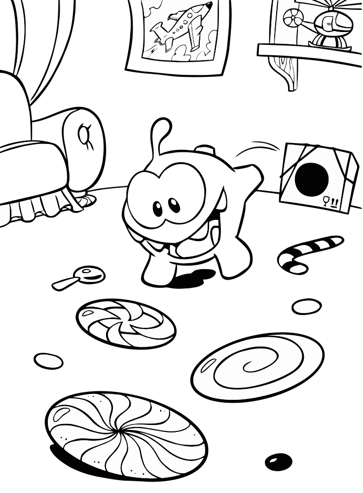 Om Nom Coloring Pages to download and print for free