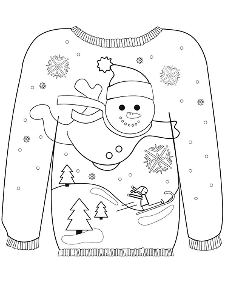 Winter clothes coloring pages to download and print for free