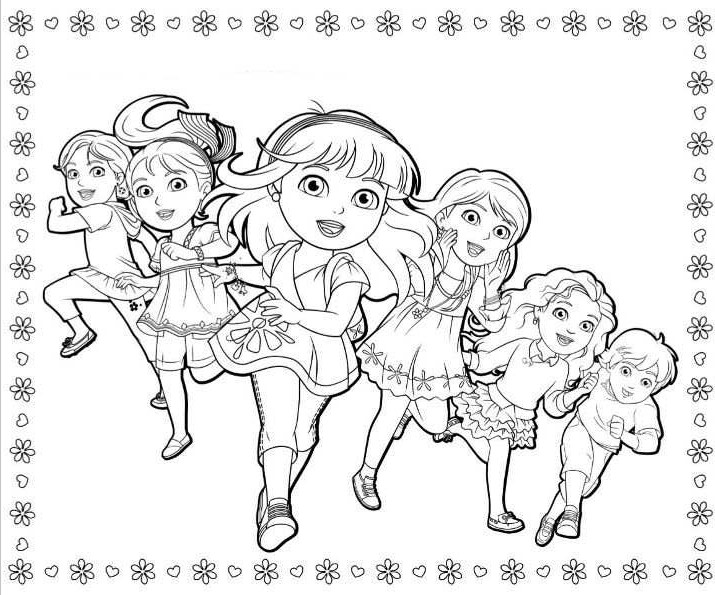 Dora Friends Coloring Pages Download Print Free Kids Color