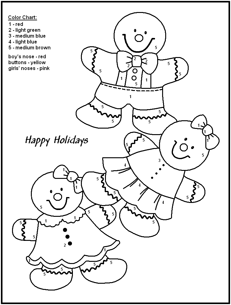 Christmas Color By Numbers to download and print for free