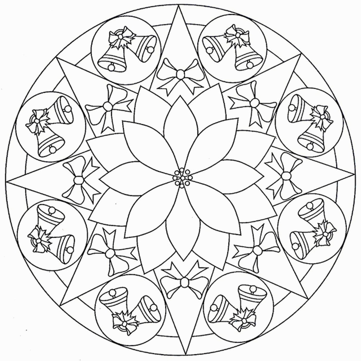 Christmas Mandala Coloring Pages to download and print for free