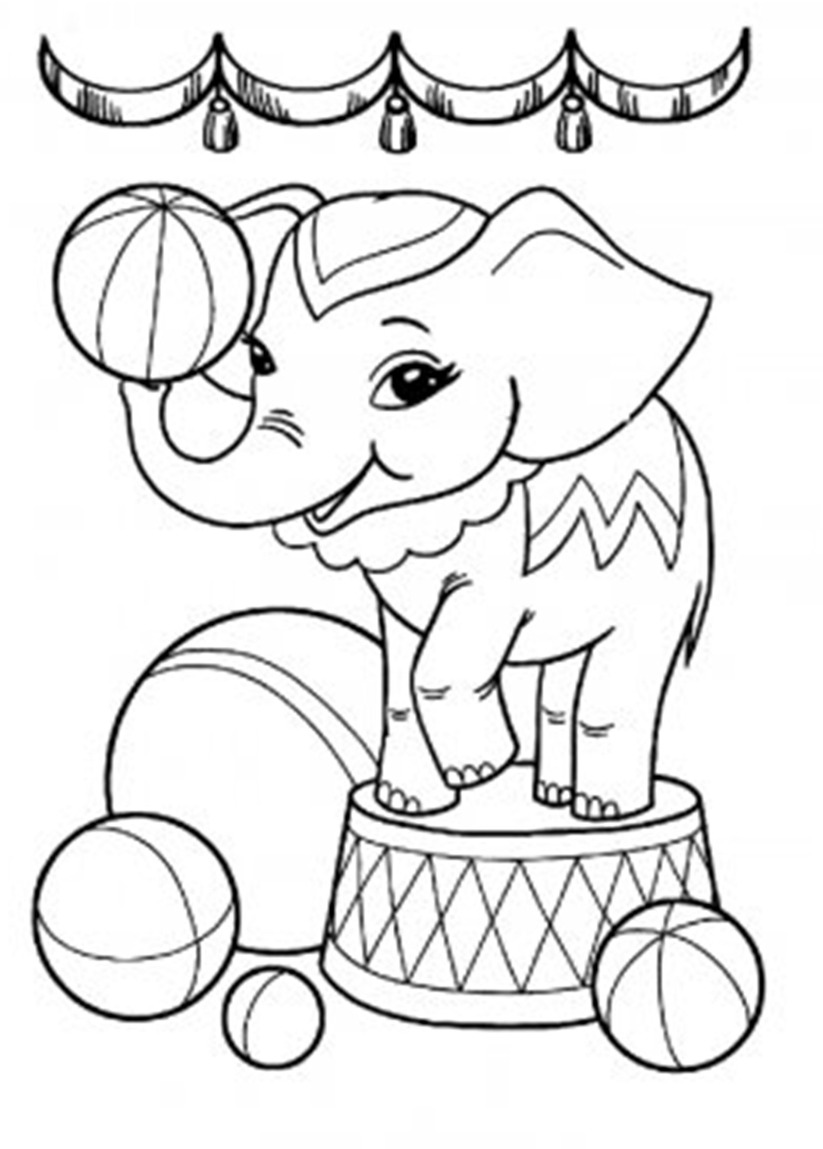 Elephant Coloring Pages for kids printable for free