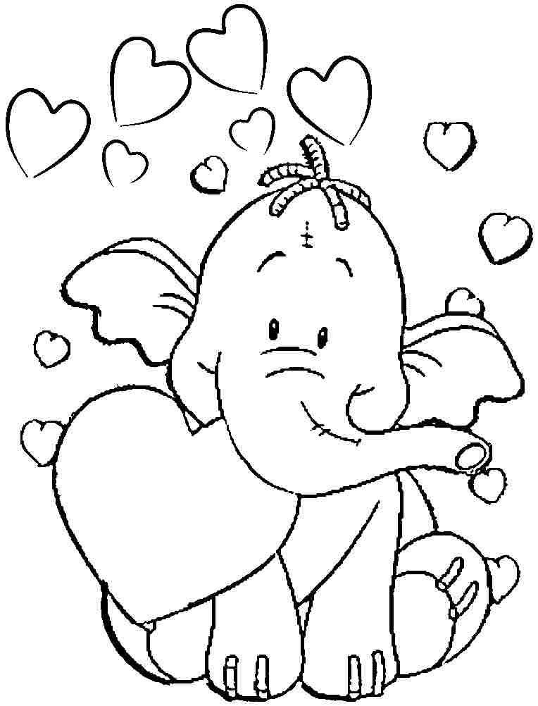 Elephant Coloring Pages for kids printable for free