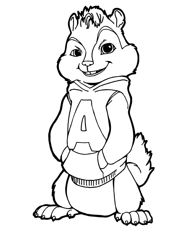 Cute Alvin And The Chipmunks 2 Coloring Pages for Kids