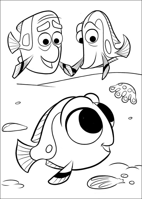 Finding Dory coloring pages to download and print for free
