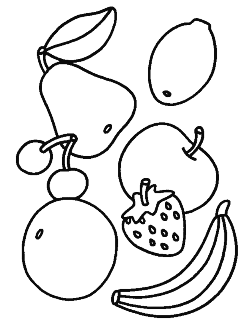 Fruit Coloring Pages for childrens printable for free